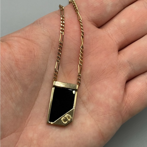 Christian Dior Black Enamel Pendant Necklace - Picture 2 of 6
